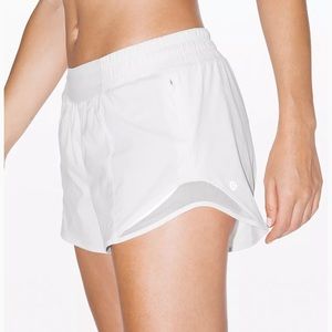 White Lululemon Hotty Hot 4” Shorts